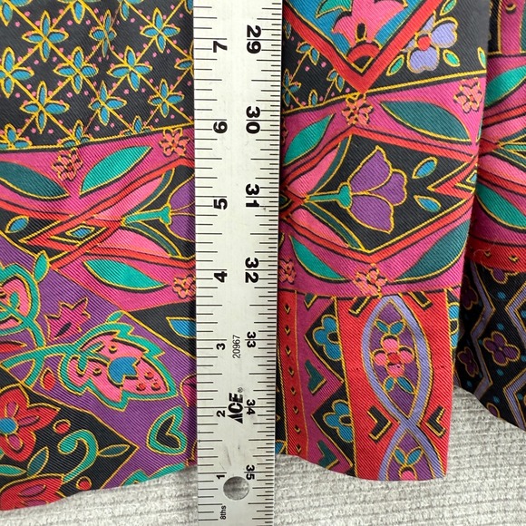 Vintage F.A. CHATTA LTD Multicolor Floral Paisley Maxi Skirt Pleated Cottage Y2K - Picture 5 of 9